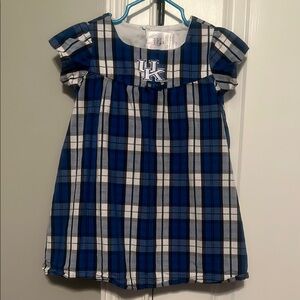 Blue Plaid Dress with UK Logo